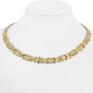 14k Yellow Gold 23.9g Ladies Hugs and Kisses XO Link Necklace 17"