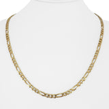 14k Yellow Gold 18.3g Solid Vintage 4mm Figaro Link Chain Necklace Italy 20.5"