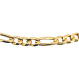 14k Yellow Gold 18.3g Solid Vintage 4mm Figaro Link Chain Necklace Italy 20.5"