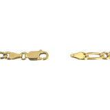 14k Yellow Gold 18.3g Solid Vintage 4mm Figaro Link Chain Necklace Italy 20.5"