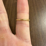 Antique 18k Yellow Gold 1.9g Solid 2mm Fancy Band Ring Size 6
