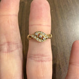 14k Yellow Gold and 0.15cttw Diamond Vintage Ladies Band Ring Size 6.75