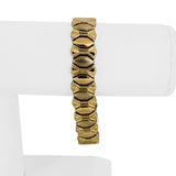 14k Yellow and White Gold 26.2g Two Tone 13mm Fancy Link Bracelet Italy 7.5"