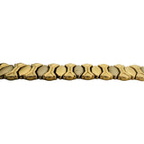 14k Yellow and White Gold 26.2g Two Tone 13mm Fancy Link Bracelet Italy 7.5"