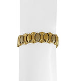 14k Yellow and White Gold 26.2g Two Tone 13mm Fancy Link Bracelet Italy 7.5"