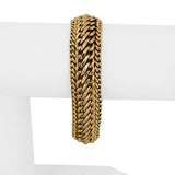 14k Yellow Gold 20g Vintage Thick 15mm Fancy Curb Link Bracelet Italy 7.25"