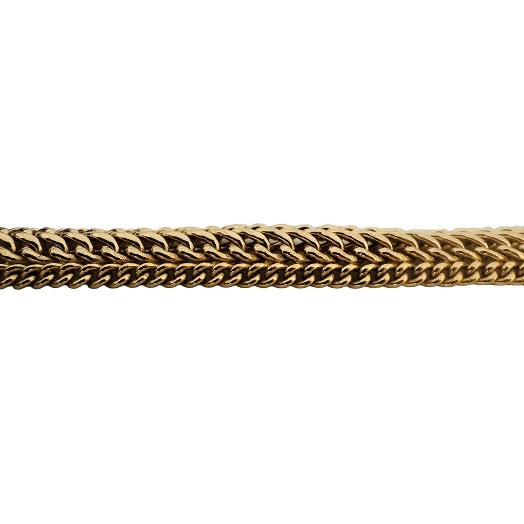14k Yellow Gold 20g Vintage Thick 15mm Fancy Curb Link Bracelet Italy 7.25"