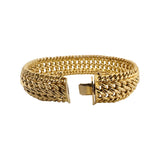 14k Yellow Gold 20g Vintage Thick 15mm Fancy Curb Link Bracelet Italy 7.25"