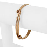 Ed Levin 14k Rose Gold 15.5g Vintage Bypass Slide Bangle Bracelet 6.75"