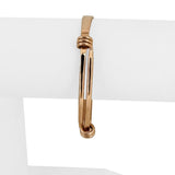Ed Levin 14k Rose Gold 15.5g Vintage Bypass Slide Bangle Bracelet 6.75"