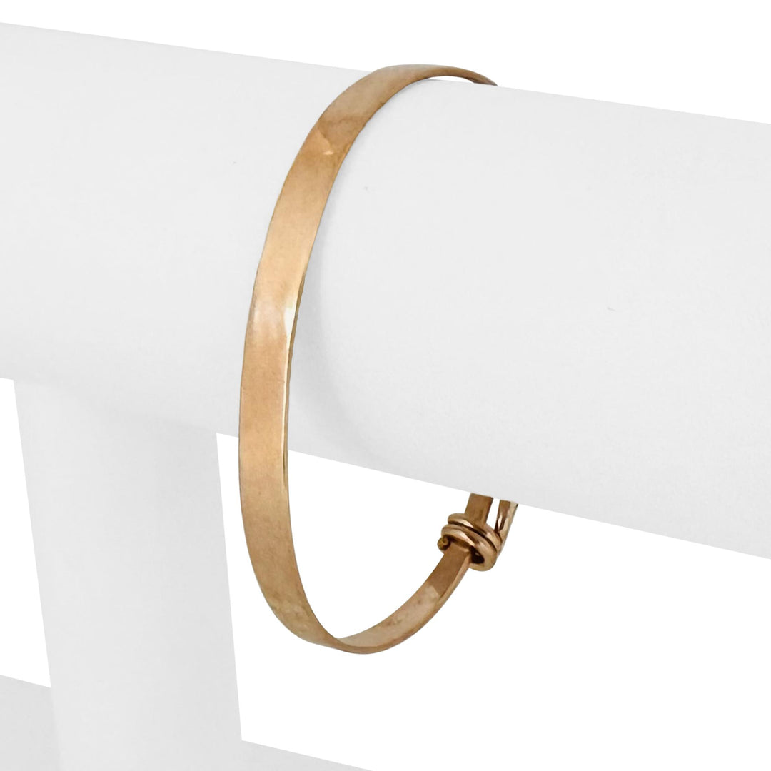 Ed Levin 14k Rose Gold 15.5g Vintage Bypass Slide Bangle Bracelet 6.75"