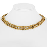 14K Yellow Gold 37.8g Vintage 12mm Fancy Double Curb Link Necklace Italy 17"
