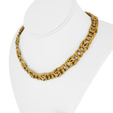 14K Yellow Gold 37.8g Vintage 12mm Fancy Double Curb Link Necklace Italy 17"