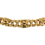 14K Yellow Gold 37.8g Vintage 12mm Fancy Double Curb Link Necklace Italy 17"