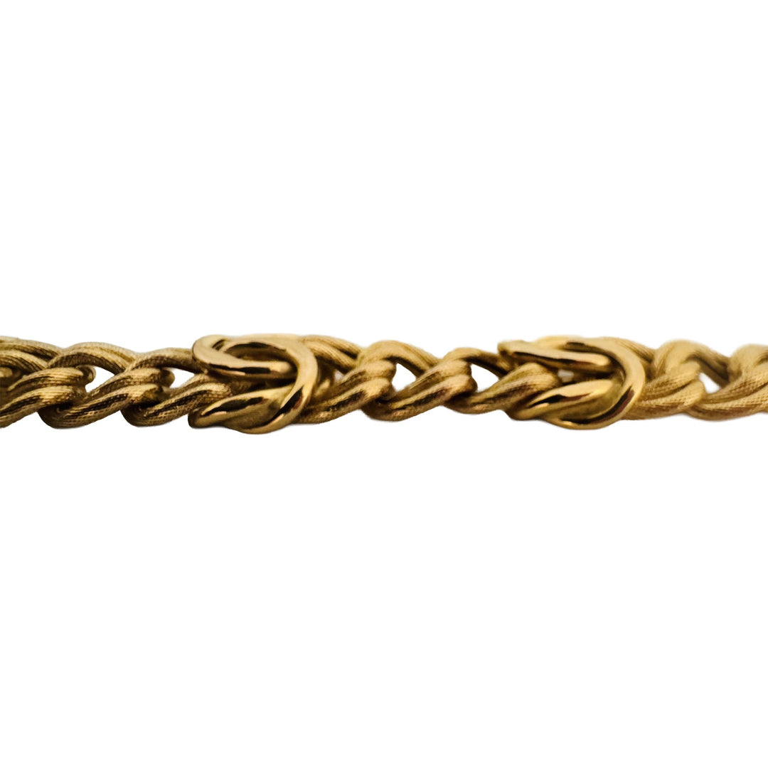 14K Yellow Gold 37.8g Vintage 12mm Fancy Double Curb Link Necklace Italy 17"
