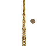 14K Yellow Gold 37.8g Vintage 12mm Fancy Double Curb Link Necklace Italy 17"