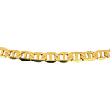 14k Yellow Gold 18.4g Solid Flat 5mm Mariner Link Chain Necklace Italy 22.5"