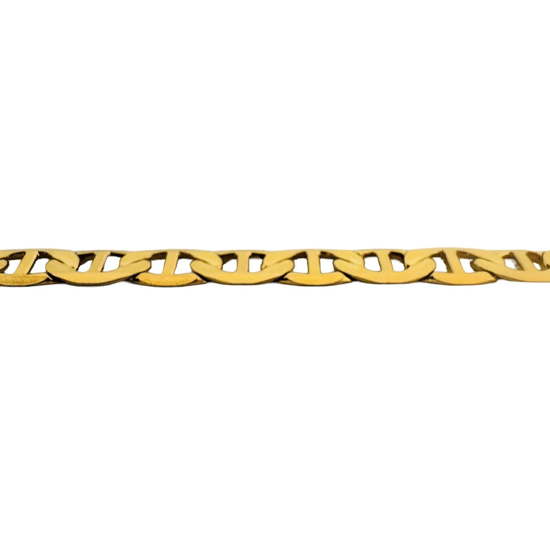 14k Yellow Gold 18.4g Solid Flat 5mm Mariner Link Chain Necklace Italy 22.5"