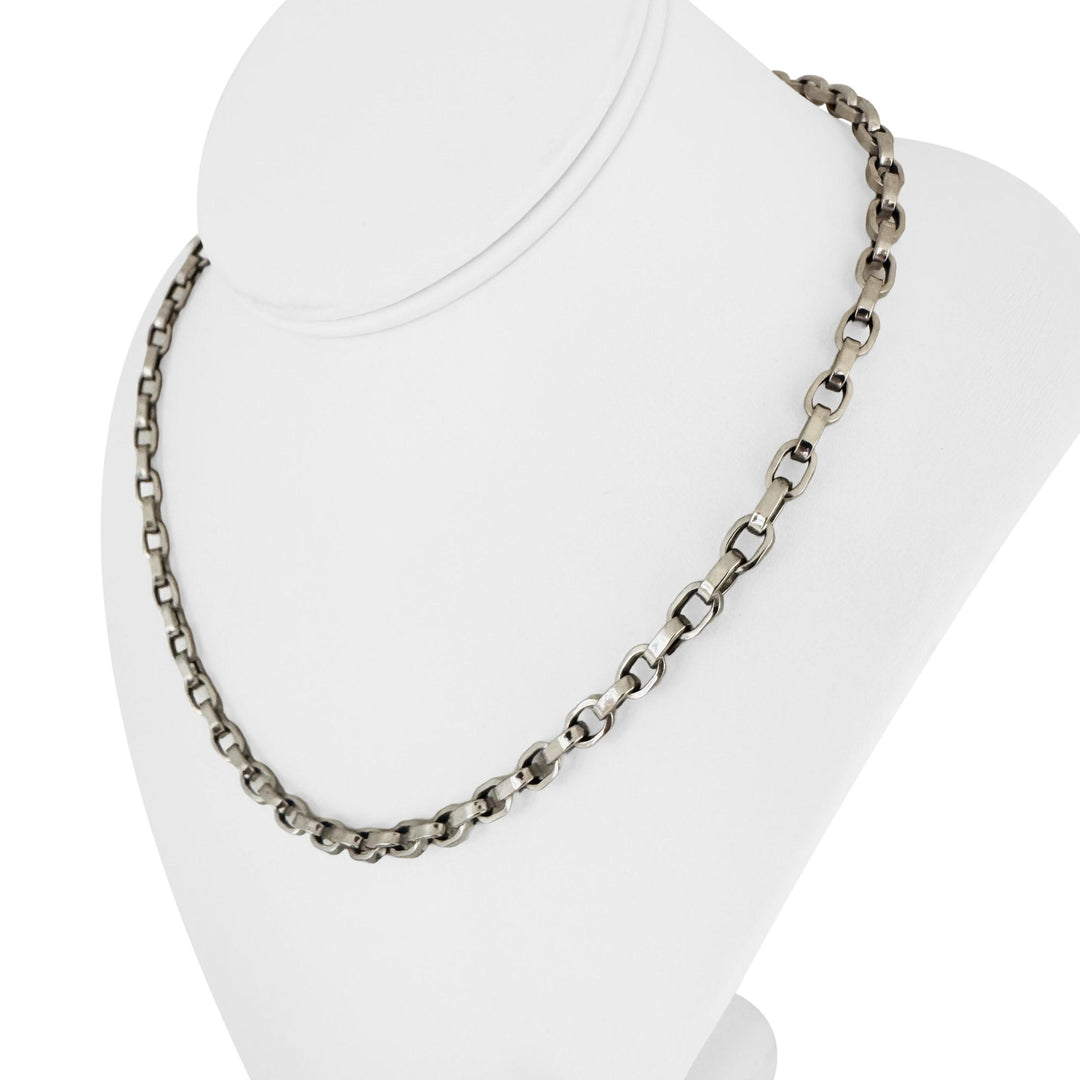14k White Gold 14.2g Hollow 5mm Cable Link Necklace 18"