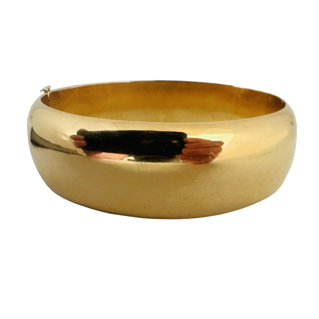 Tiffany & Co. 14k Yellow Gold 47.7g Vintage Polished Large Bangle Bracelet 7"