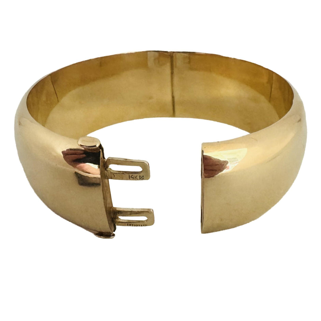 Tiffany & Co. 14k Yellow Gold 47.7g Vintage Polished Large Bangle Bracelet 7"