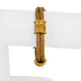 18k Yellow Gold 39.8g Solid Heavy Vintage Mesh Station Bracelet 7.5"
