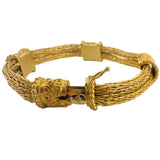 18k Yellow Gold 39.8g Solid Heavy Vintage Mesh Station Bracelet 7.5"