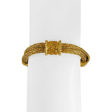 18k Yellow Gold 39.8g Solid Heavy Vintage Mesh Station Bracelet 7.5"