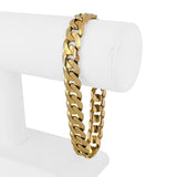 14k Yellow Gold 45.6g Solid Heavy Men's 11mm Curb Link Bracelet Italy 9"