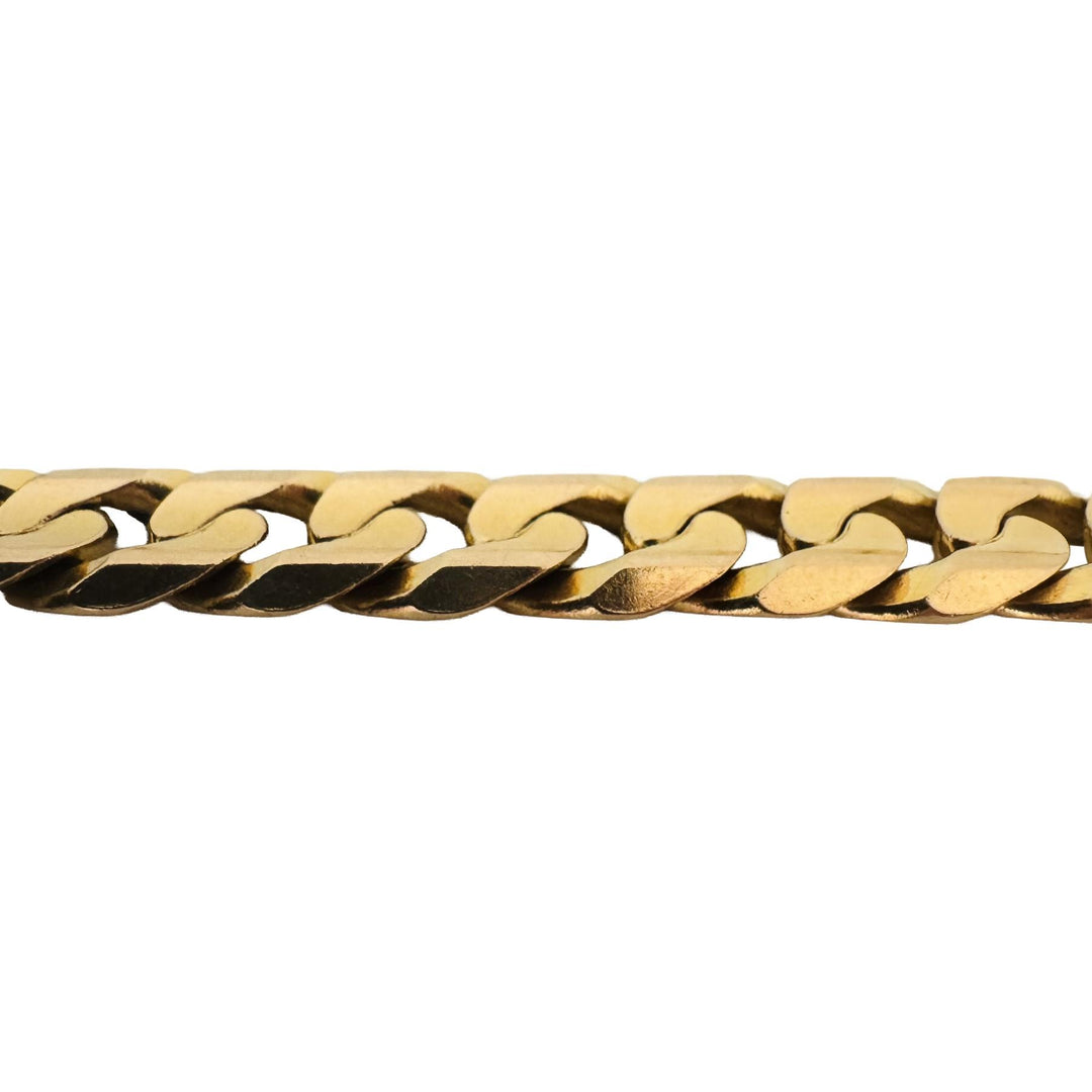 14k Yellow Gold 45.6g Solid Heavy Men's 11mm Curb Link Bracelet Italy 9"