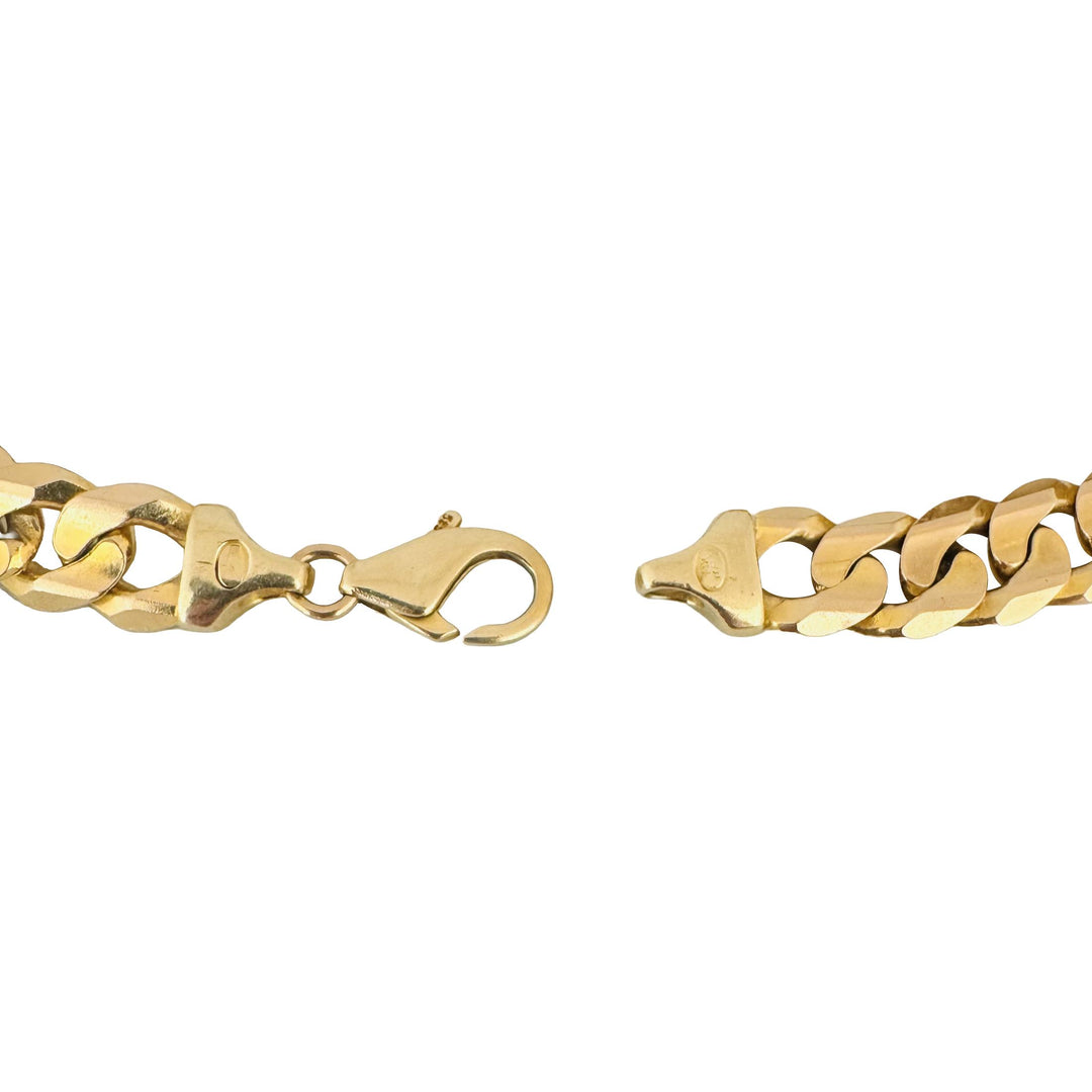 14k Yellow Gold 45.6g Solid Heavy Men's 11mm Curb Link Bracelet Italy 9"