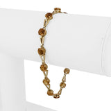14k Yellow Gold and Citrine 5.4g Ladies Fancy Link Bracelet 7.25"