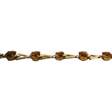 14k Yellow Gold and Citrine 5.4g Ladies Fancy Link Bracelet 7.25"