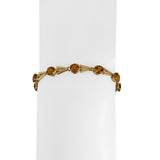 14k Yellow Gold and Citrine 5.4g Ladies Fancy Link Bracelet 7.25"