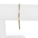 14k Yellow Gold 7g Solid Hammered Curved Abstract Bangle Bracelet 7.5"