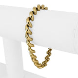 14k Yellow Gold 16.2g Ladies Polished 6.5mm San Marco Link Bracelet Italy 7.25"