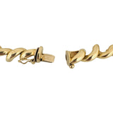 14k Yellow Gold 16.2g Ladies Polished 6.5mm San Marco Link Bracelet Italy 7.25"