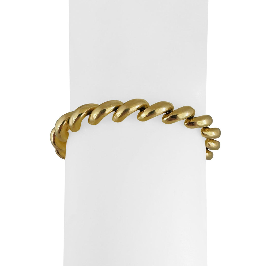 14k Yellow Gold 16.2g Ladies Polished 6.5mm San Marco Link Bracelet Italy 7.25"