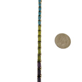 14k Yellow Gold 8.5g Emerald Cut Multi Gemstone Rainbow Link Bracelet 7"