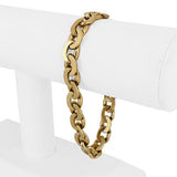 14k Yellow Gold 45.4g Solid Men's 9mm Vintage Curb Link Bracelet Italy 8.25"