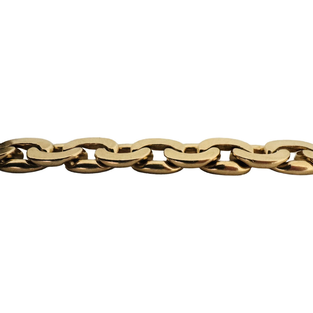 14k Yellow Gold 45.4g Solid Men's 9mm Vintage Curb Link Bracelet Italy 8.25"