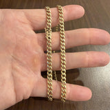 14k Yellow Gold 44.7g Solid Heavy 5mm Curb Link Chain Necklace 21.5"