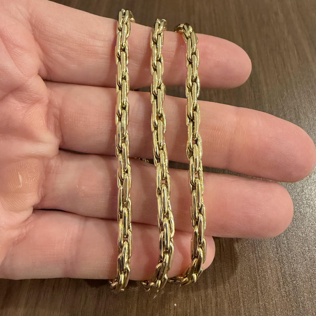 14k Yellow Gold 25.5g Heavy Polished 4.5mm Twisted Link Necklace 24"