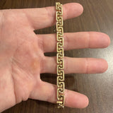 14k Yellow Gold 12.5g Ladies Polished 8.5mm Greek Key Link Bracelet 7"