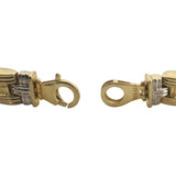 14k Yellow and White Gold 13g Two Tone Braided Link Reversible Bracelet 7.25"