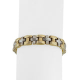 14k Yellow and White Gold 13g Two Tone Braided Link Reversible Bracelet 7.25"