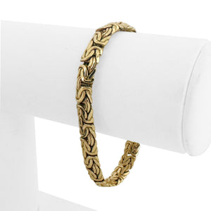 14k Yellow Gold 9.9g Ladies 7.5mm Byzantine Link Bracelet Italy 7"