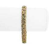 14k Yellow Gold 9.9g Ladies 7.5mm Byzantine Link Bracelet Italy 7"