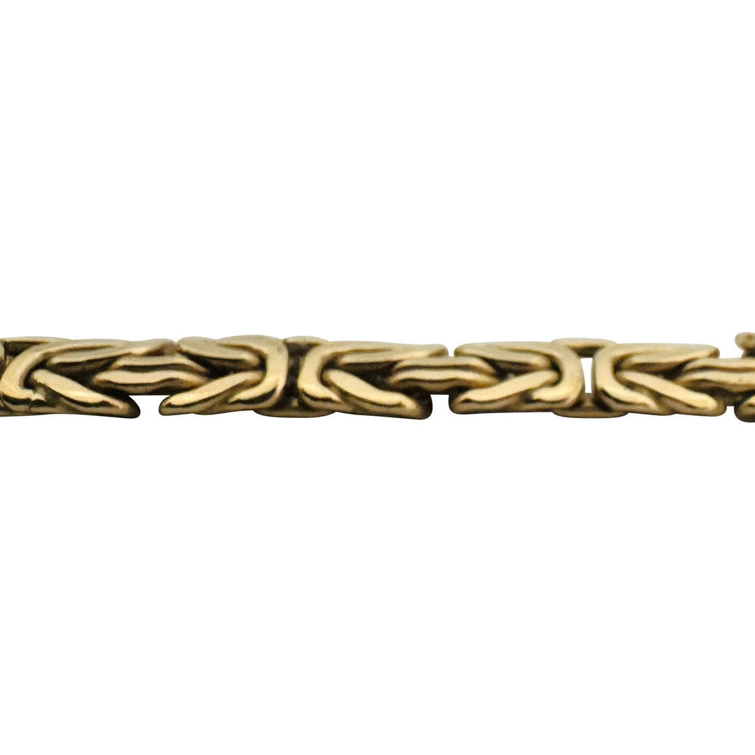 14k Yellow Gold 9.9g Ladies 7.5mm Byzantine Link Bracelet Italy 7"