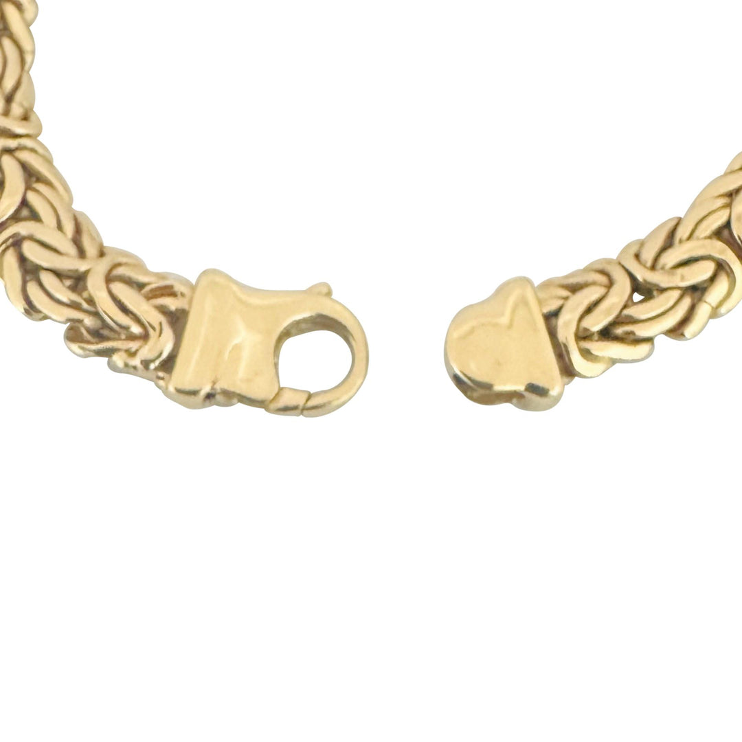 14k Yellow Gold 9.9g Ladies 7.5mm Byzantine Link Bracelet Italy 7"